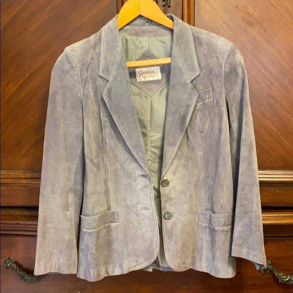 Grey suede leather jacket